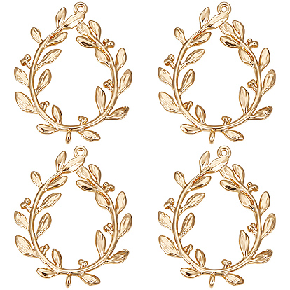 10 шт. латунные подвески для разъемов, венки из оливковых ветвей