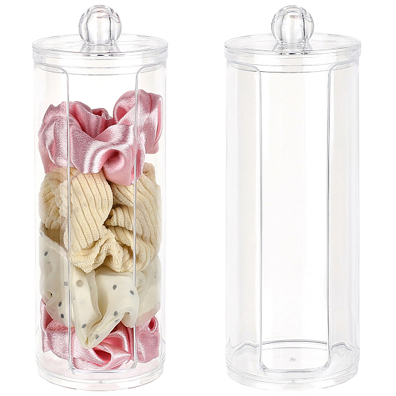 2шт. пластиковая коробка с бортиками, для хранения хлопка для макияжа, колонка