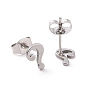 304 Stainless Steel Question Mark Stud Earrings for Women Men
