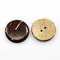 Кокосовое кнопки, 2-луночное, плоско-круглые, 23x4 мм, отверстие : 2 мм