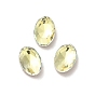 Glass Rhinestone Cabochons, Point Back & Back Plated, Faceted, Oval
