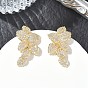 Серьги-гвоздики из латуни с прозрачными кубическими циркониями, лист