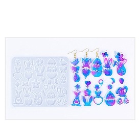 Пасхальные формы для подвесок своими руками, силиконовые формы для литья, для уф-смолы, изготовление изделий из эпоксидной смолы, кролик и яйцо