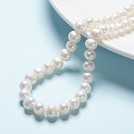 Natural Cultured Freshwater Pearl Beads Strands, Round