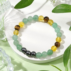 Natural & Synthetic Mixed Gemstone Beads Thread Stretch Bracelets for Women