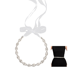 Металлические пояса для свадебного платья с кристаллами и стразами в форме конского глаза, с полиэфирной лентой