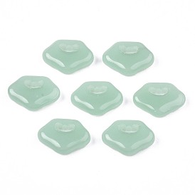 Transparent Spray Painted Glass Pendants, Lock