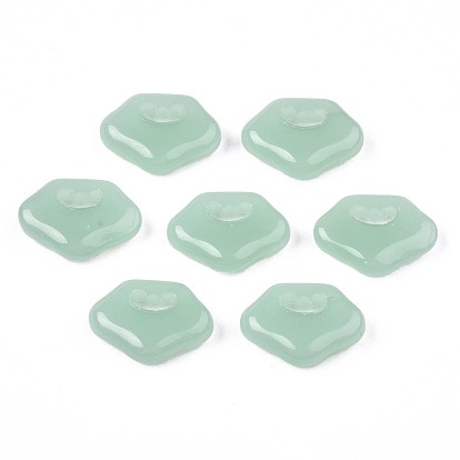 Transparent Spray Painted Glass Pendants, Lock