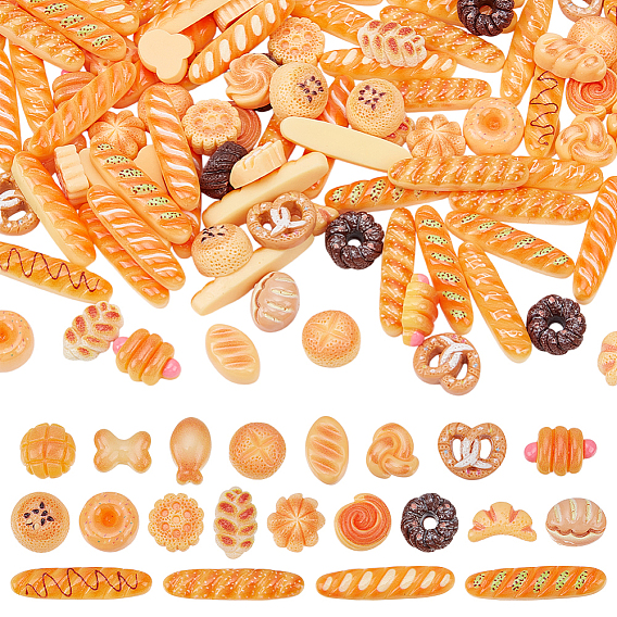 100шт. 2 стили смоляные миниатюры еда, хлеб, для кукольной кухни, микроландшафтного дизайна и декора