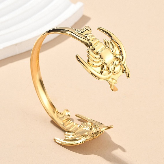 304 женские браслеты-манжеты из нержавеющей стали, скорпион, ионное покрытие (ip)