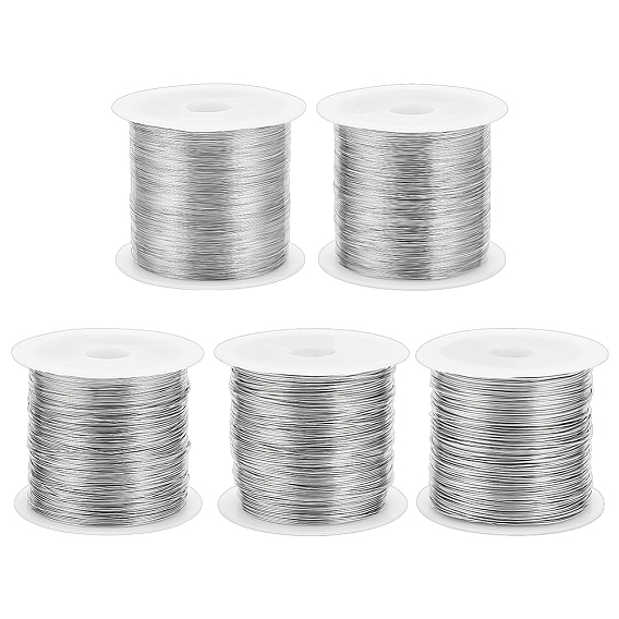 5 Rolls 5 Sizes Soft Stainless Steel Wire, Round, Non-Tarnish