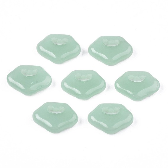 Transparent Spray Painted Glass Pendants, Lock