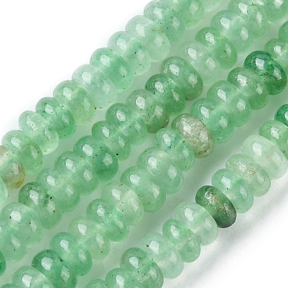 Natural Green Aventurine Beads Strands, FlatRound/Disc