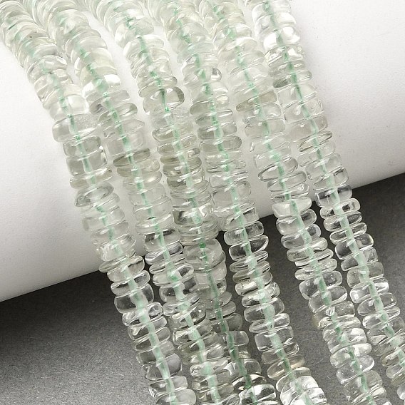 Естественный зеленый кварцевые нити бисера, диск, Heishi бусы