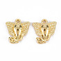 Rack placage alliage pendentifs paramètres de strass, sans cadmium et sans plomb, éléphant