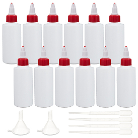 BENECREAT Plastic Glue Bottles, with Mini Transparent Plastic Funnel Hopper, 2ml Disposable Plastic Dropper