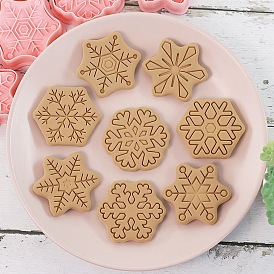 Christmas Snowflake Plastic Cookie Candy Food Cutters Molds, for DIY, Kitchen, Baking, Kids Birthday Party Supplies Favors