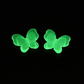 Cuentas acrílicas luminosas, brillan en la oscuridad, mariposa