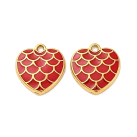 304 нержавеющей стальной эмали подвески, ионное покрытие (ip), реальный 18 k позолоченный, сердце