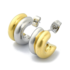 Ионное покрытие (ip) 304 серьги-кольца из нержавеющей стали, двухцветные серьги-кольца в форме полукольца