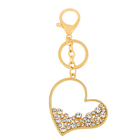 Ornament diamond-studded rhinestone peach heart love keychain bag heart-shaped charm kca04