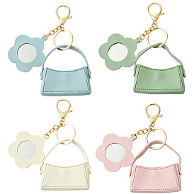 4 шт. 4 цвета pu кожаный мини-кошелек-брелок, Сплав с застежками, цветок