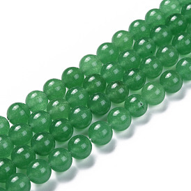 Естественный зеленый авантюрин бисер нитей, окрашенные, круглые