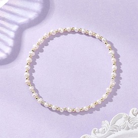 Женские браслеты из бисера из натурального культивированного пресноводного жемчуга, круглые, с немагнитных синтетическими гематита бисера