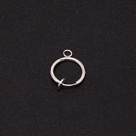 Conclusions de boucle d'oreille cerceau en laiton, avec boucle, pour oreille non percée