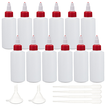 Plastic Glue Bottles, with Mini Transparent Plastic Funnel Hopper, 2ml Disposable Plastic Dropper