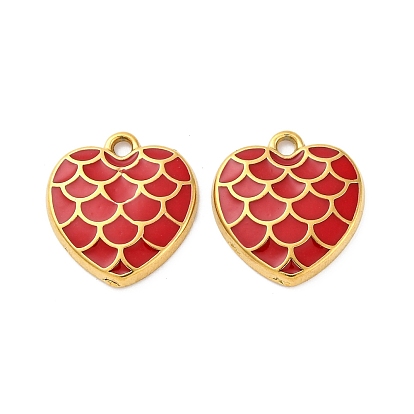 304 нержавеющей стальной эмали подвески, ионное покрытие (ip), реальный 18 k позолоченный, сердце
