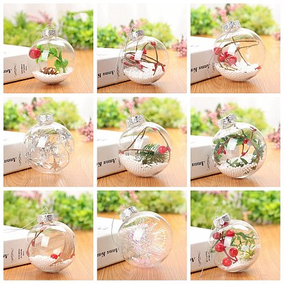Transparent Plastic Fillable Ball Pendants Decorations, Christmas Tree Hanging Ornament