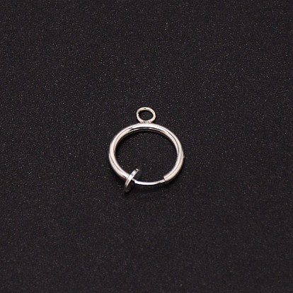 Conclusions de boucle d'oreille cerceau en laiton, avec boucle, pour oreille non percée