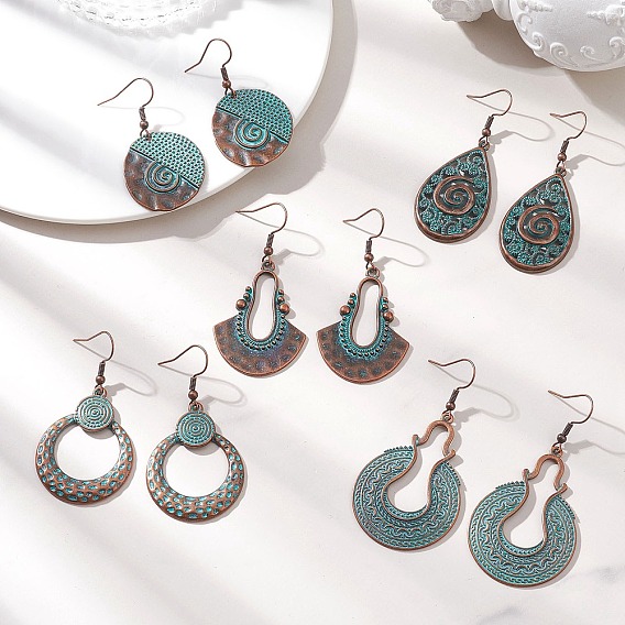 Сплав мотаться серьги, с железными крюками серьги, разнообразные