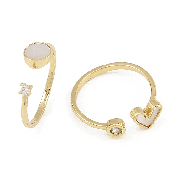 Открытые манжеты из латуни с микропаве и цирконием для женщин, с оболочкой синтеза, реальный 18 k позолоченный