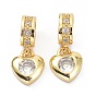 Brass Cubic Zirconia Pendants, Heart