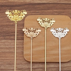 Alloy Hair Stick Findings for Women, Butterfly