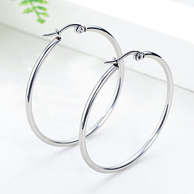 Stainless Steel Hoop Earrings, Ring Shape