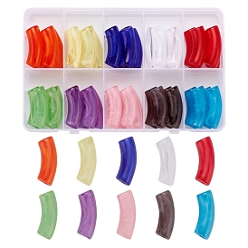 130g 13 Colors Acrylic Beads, Imitation Gemstone, Tube