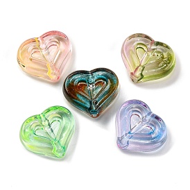 704Pcs Two Tone Transparent Acrylic Beads, Heart