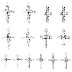70 шт 7 стили подвески из сплава в тибетском стиле, крестик