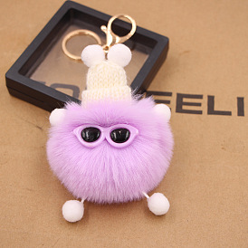 Cute Plush Keychain Bag Pendant for Car Key - Bunny Ball Elf.