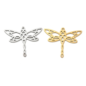 Pendentifs en acier inoxydable, charmes de libellule creux, Coupe au laser