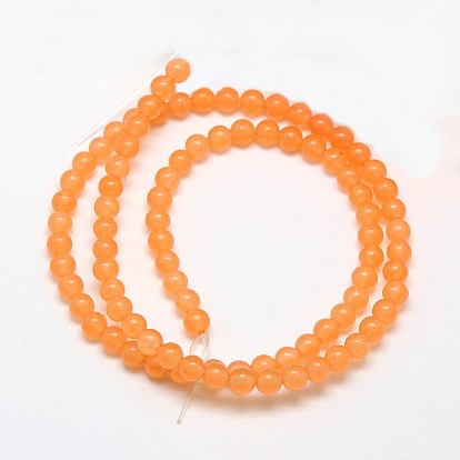 Natural Malaysia Jade Bead Strands, Round Dyed Beads