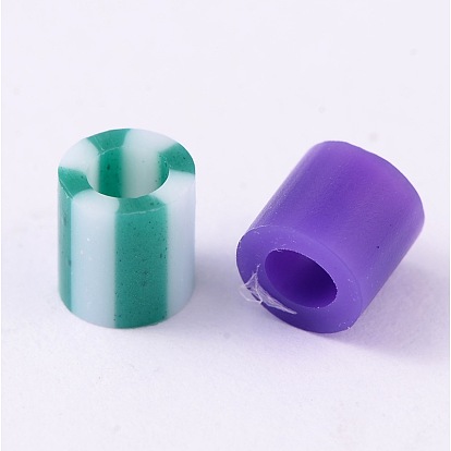 Style mixte perles tubes pe fusibles diy recharges, 5x5mm, trou: 3 mm, environ 1000 pcs / 60 g