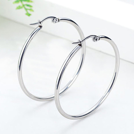 Edelstahl Creolen, Ringform