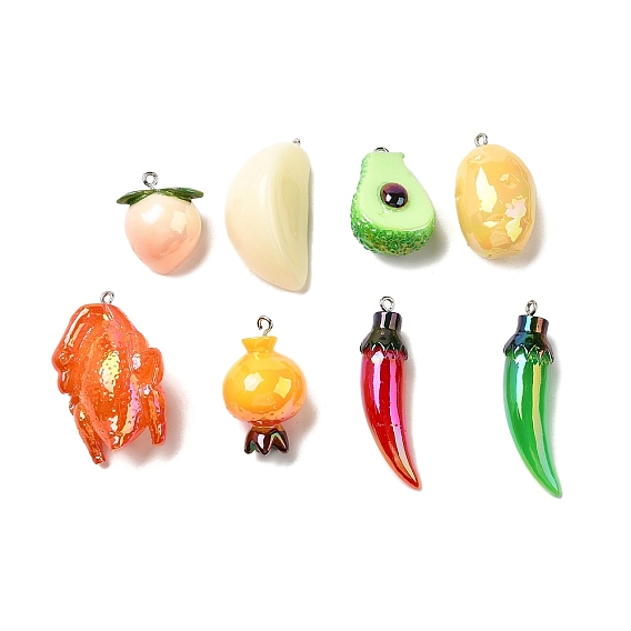 Непрозрачные подвески смолы, с железной платиной петлей, AB цвет