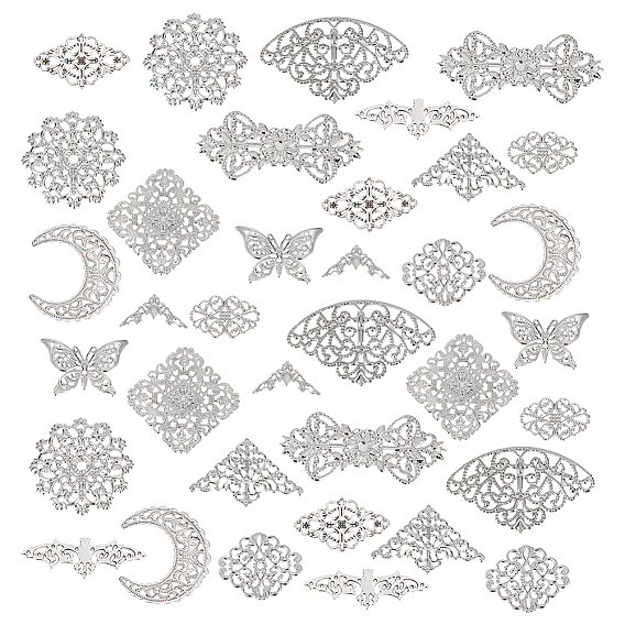 DIY Jewelry Making Kits, including 144Pcs 12 Styles Alloy & Iron Filigree Joiners