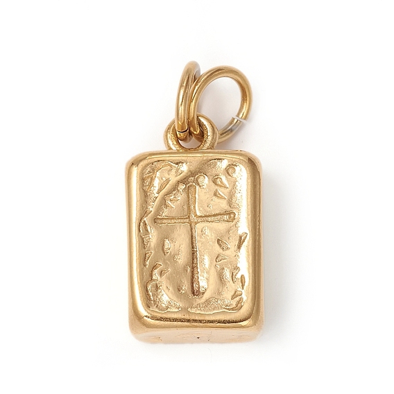 304 подвески из нержавеющей стали, с двумя соединительными колечками , кубовидный с крестом