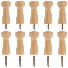 Wood Coat Hook, Wall Mounted Hooks, with Screw